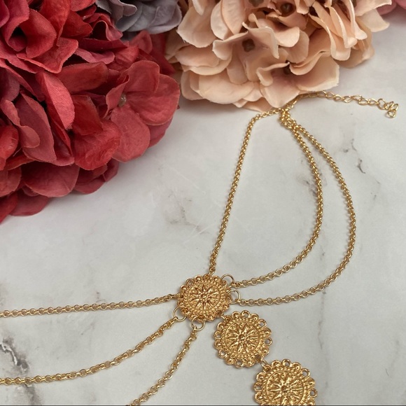 Bohemian Flower Coin Anklet Barefoot Sandals - Picture 9 of 16